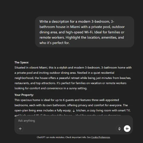 airbnb listing description generator